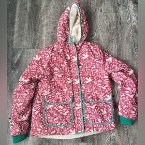 Mini Boden Peculiar Pets Sherpa Lined Anorak Coat Hooded Jacket Girls Size 11-12